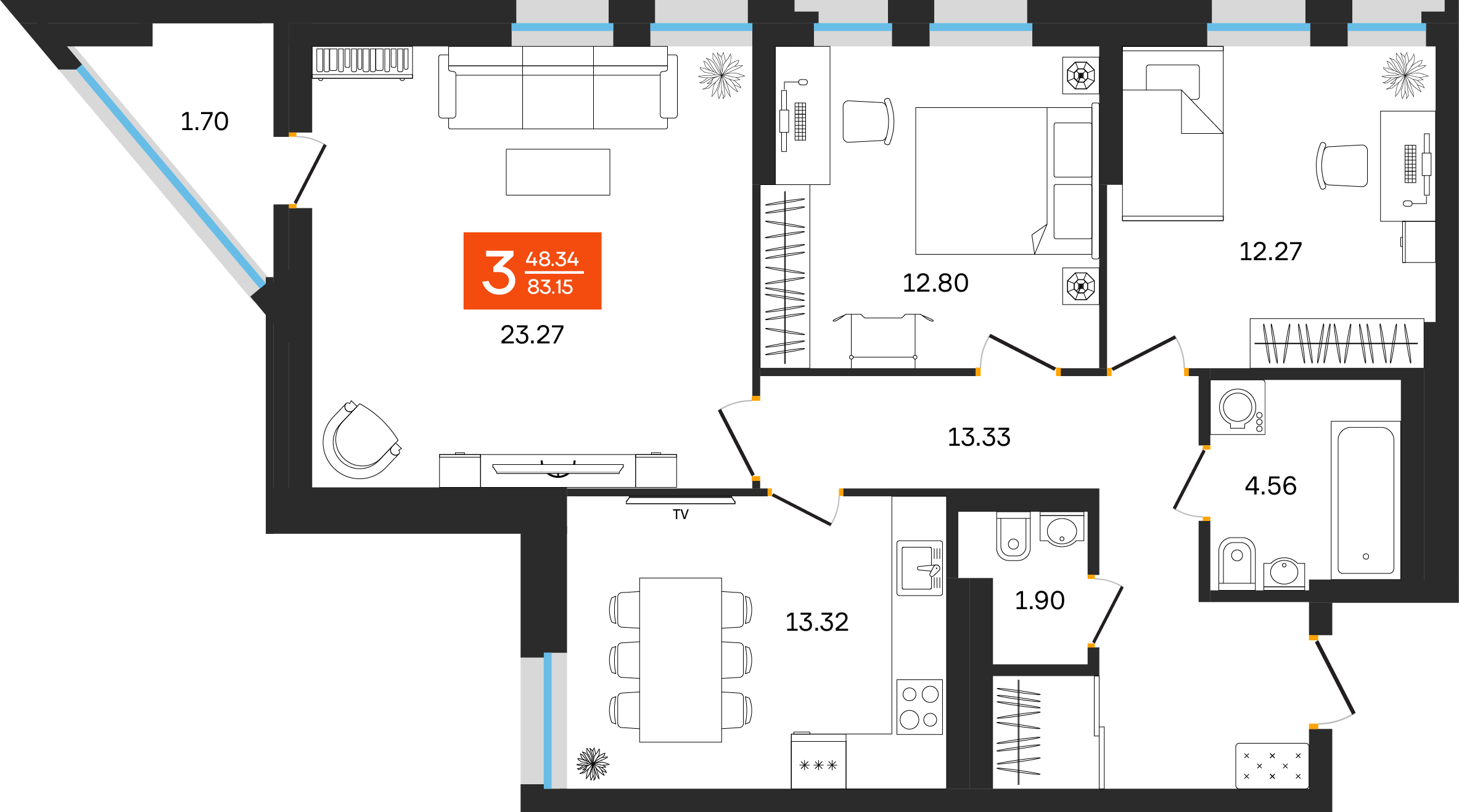 Планировка 3-комн.